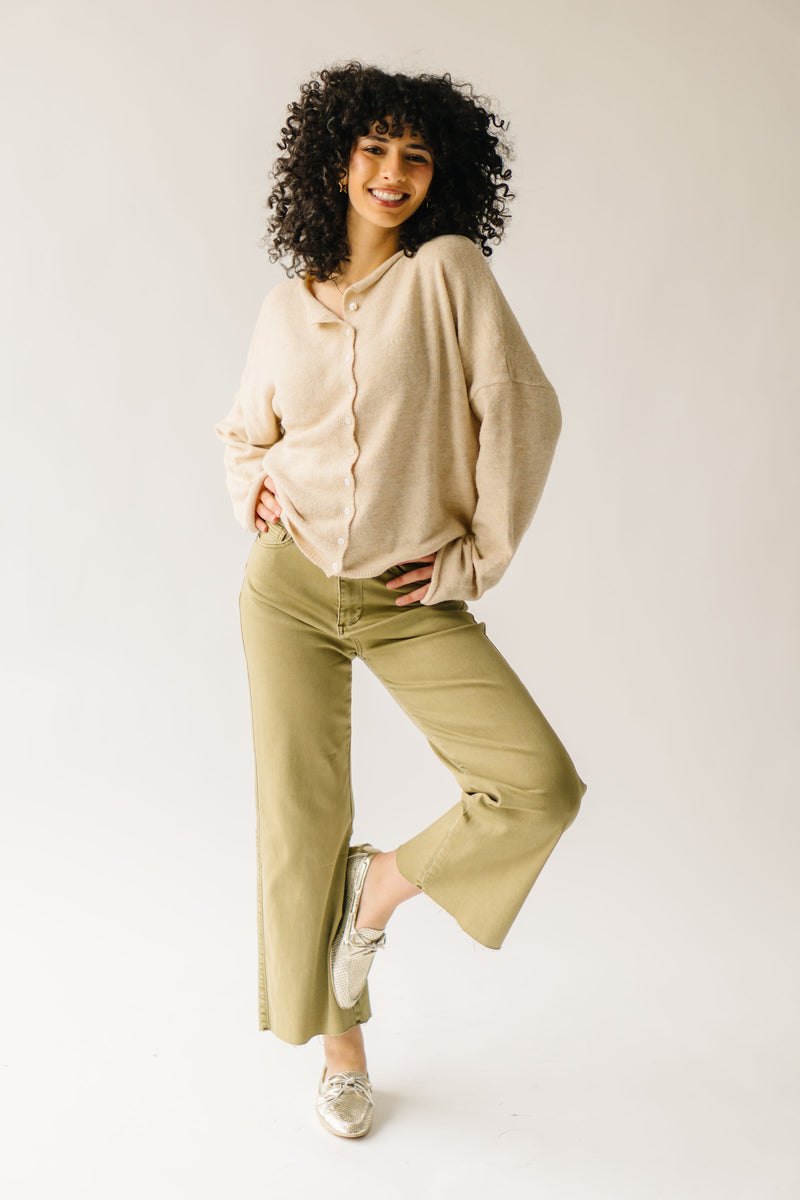 The Blaney High Rise Wide Leg Jean in Dried Herb