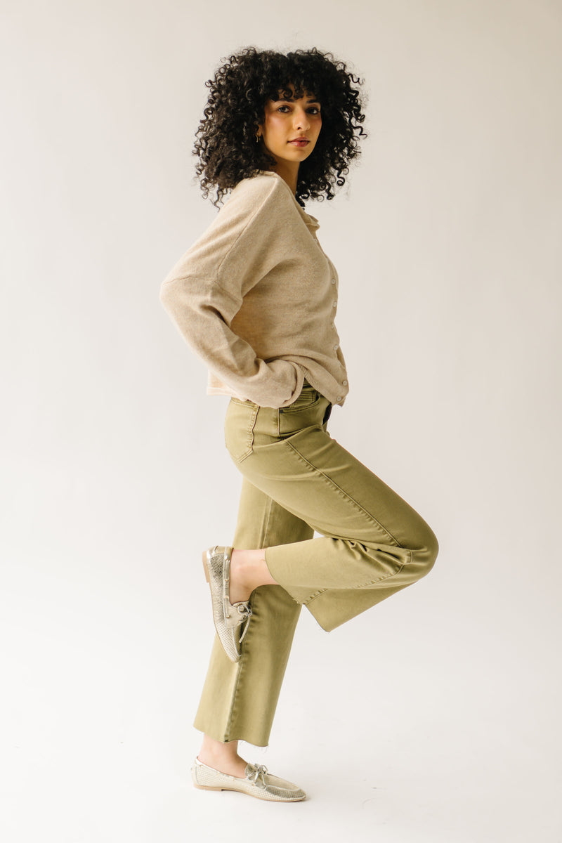 The Blaney High Rise Wide Leg Jean in Dried Herb