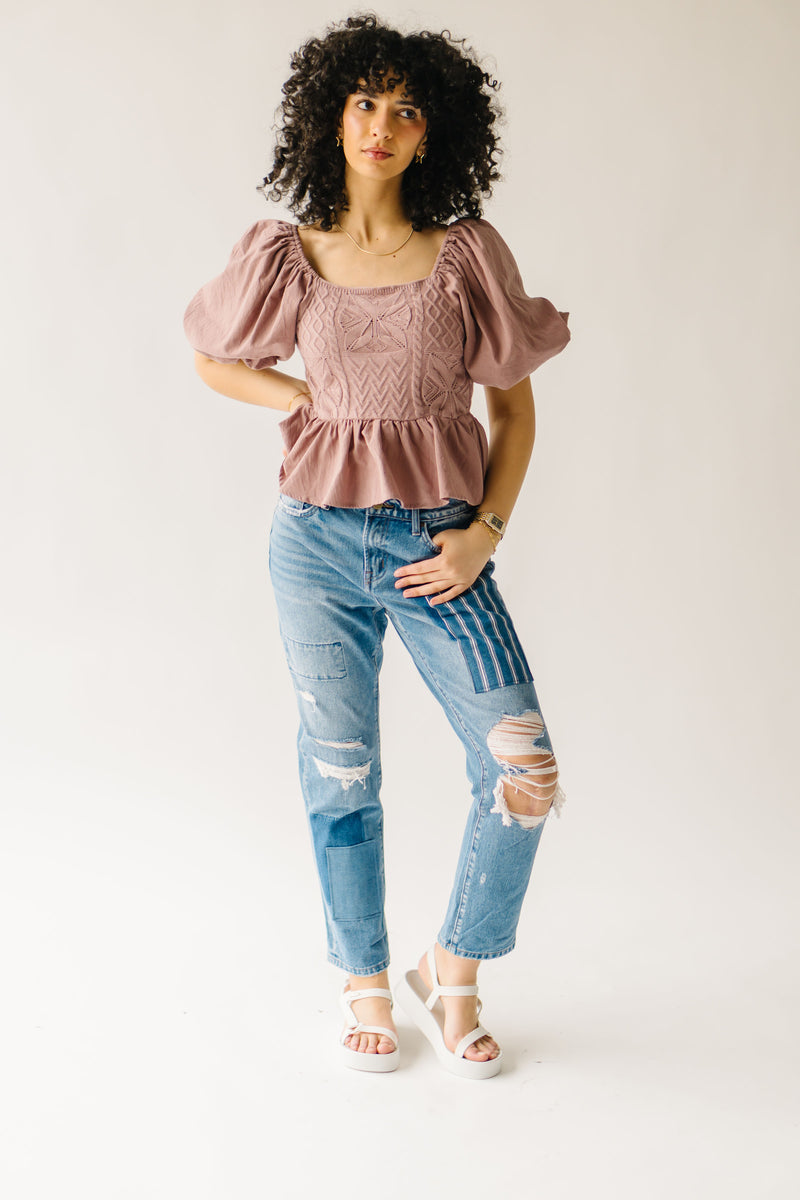 The Laiken High Rise Boyfriend Crop Jean in Patchwork