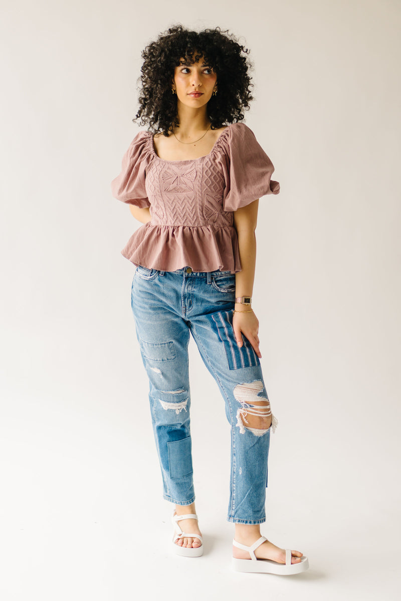 The Laiken High Rise Boyfriend Crop Jean in Patchwork