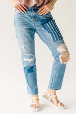 The Laiken High Rise Boyfriend Crop Jean in Patchwork