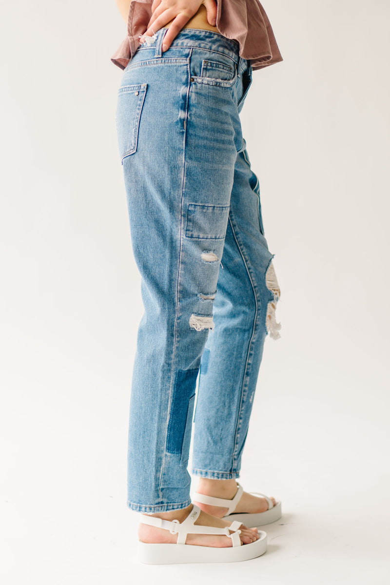 The Laiken High Rise Boyfriend Crop Jean in Patchwork