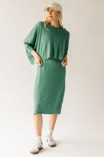 The Dinora Ribbed Blouse + Dress Set in Pistachio