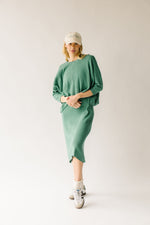 The Dinora Ribbed Blouse + Dress Set in Pistachio