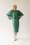 The Dinora Ribbed Blouse + Dress Set in Pistachio