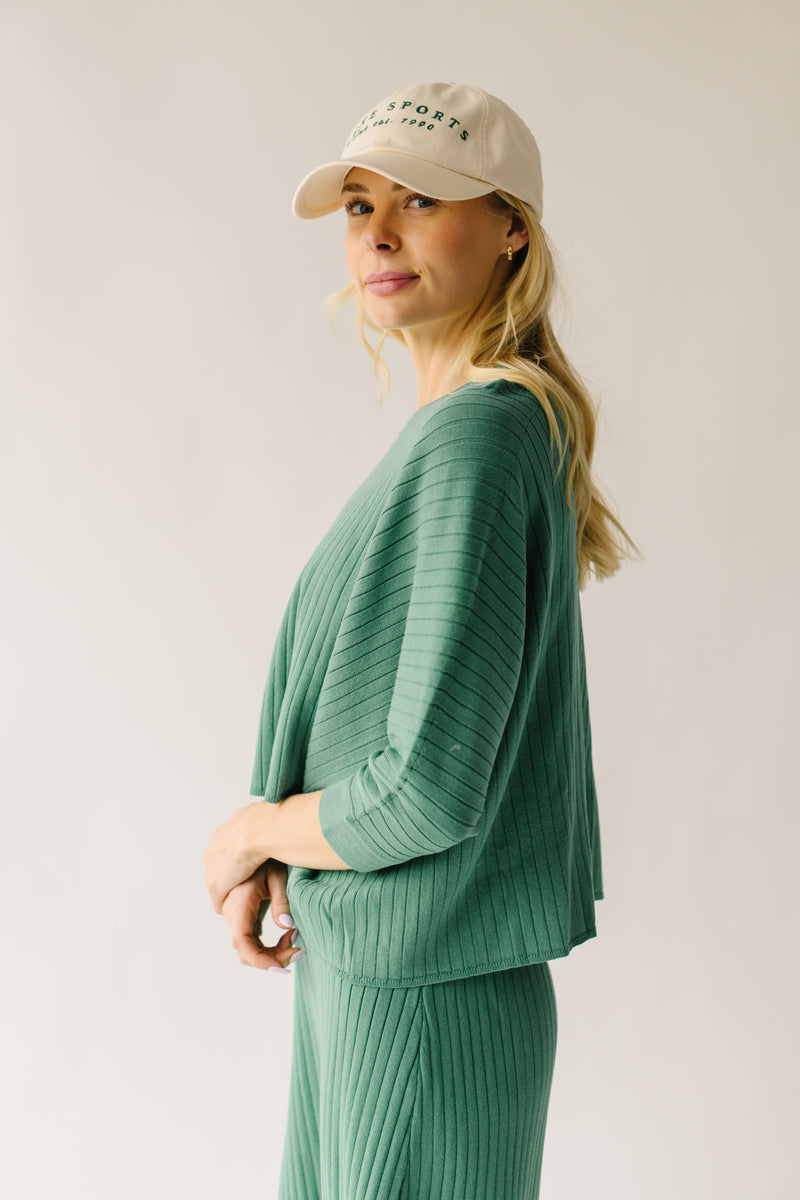 The Dinora Ribbed Blouse + Dress Set in Pistachio