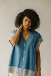 The Vikas Button Down Sweater Vest in Soft Blue