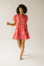 The Dibble Button Down Dress in Red Floral