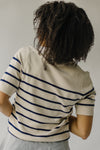 The Torin Striped Sweater in Ivory + Navy
