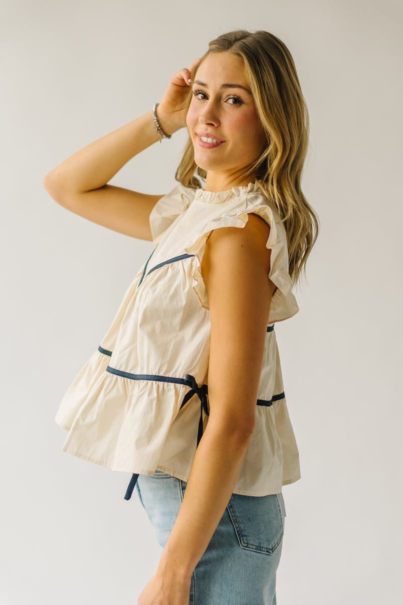 The Terrick Ruffle Detail Blouse in Ivory