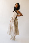 The Odelle Plaid Midi Skirt in Ivory