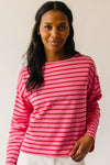 The Moore Striped Tee in Pink + Red