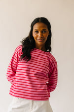 The Moore Striped Tee in Pink + Red