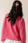 The Moore Striped Tee in Pink + Red