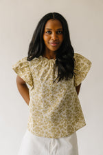 The Rusty Floral Ruffle Sleeve Blouse in Dijon + Natural