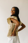 The Rusty Floral Ruffle Sleeve Blouse in Dijon + Natural