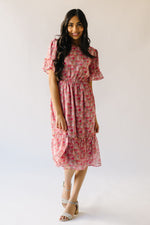 The Torres Puff Sleeve Floral Dress in Pink