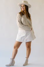 The Riggs Button-Down Sweater in Cream + Natural Mini Stripe