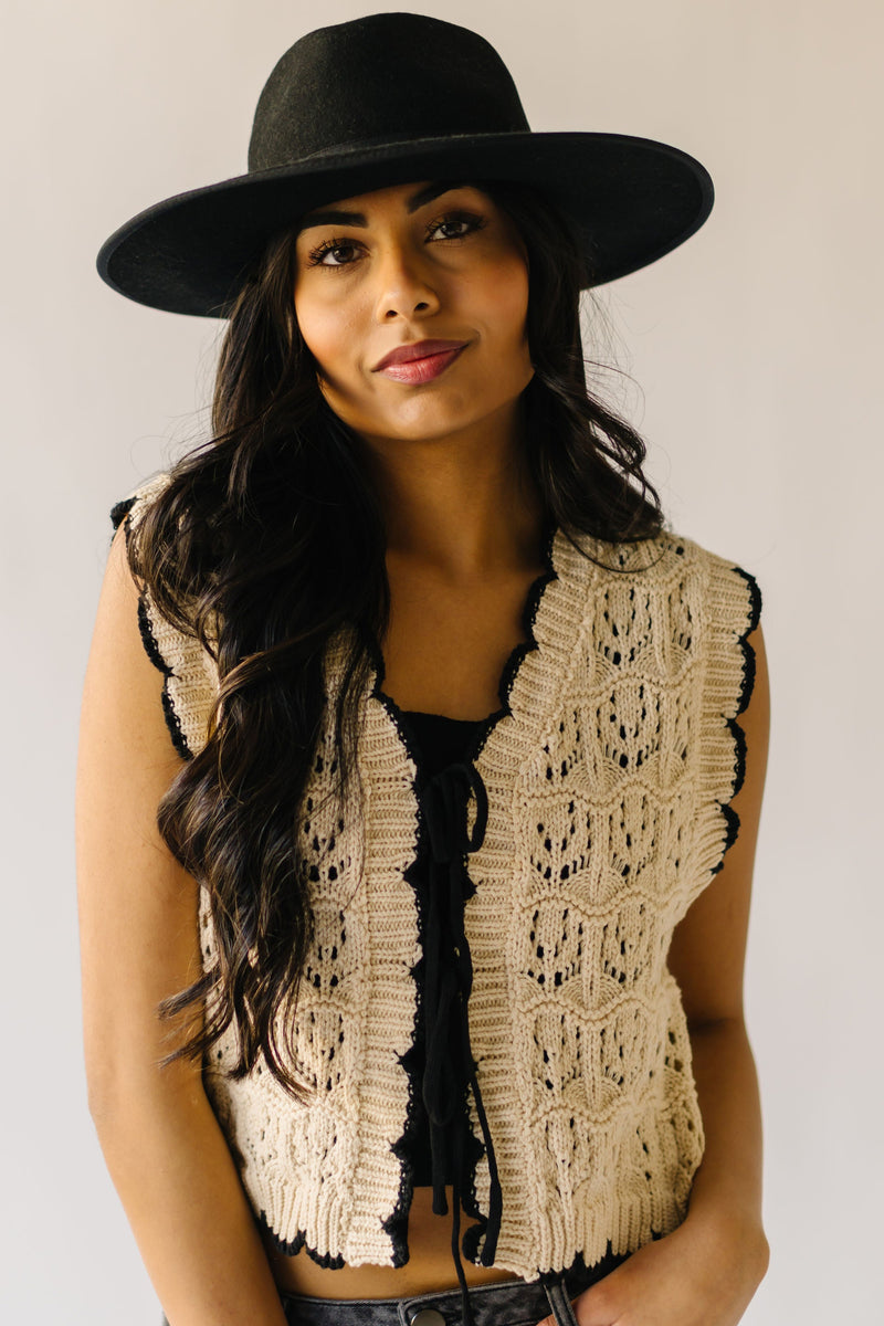 The Rayna Scallop Detail Sweater Vest in Natural