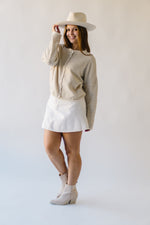 The Riggs Button-Down Sweater in Cream + Natural Mini Stripe