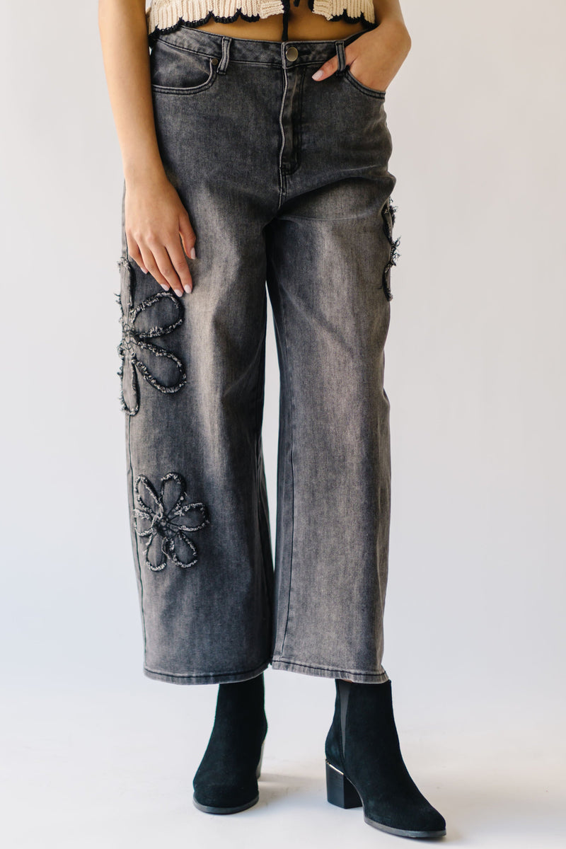 The Barlow Flower Patch Jean in Black