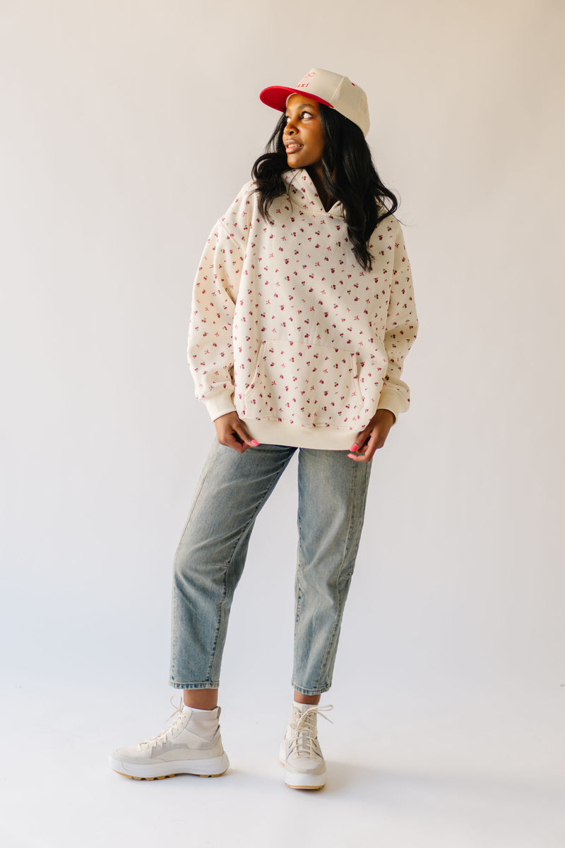 The Pinkston Cherry Bow Sweatshirt in Ivory