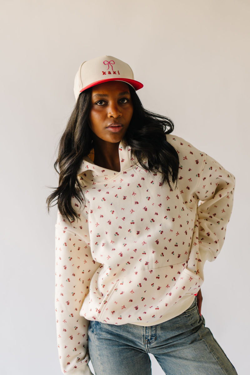 The Pinkston Cherry Bow Sweatshirt in Ivory