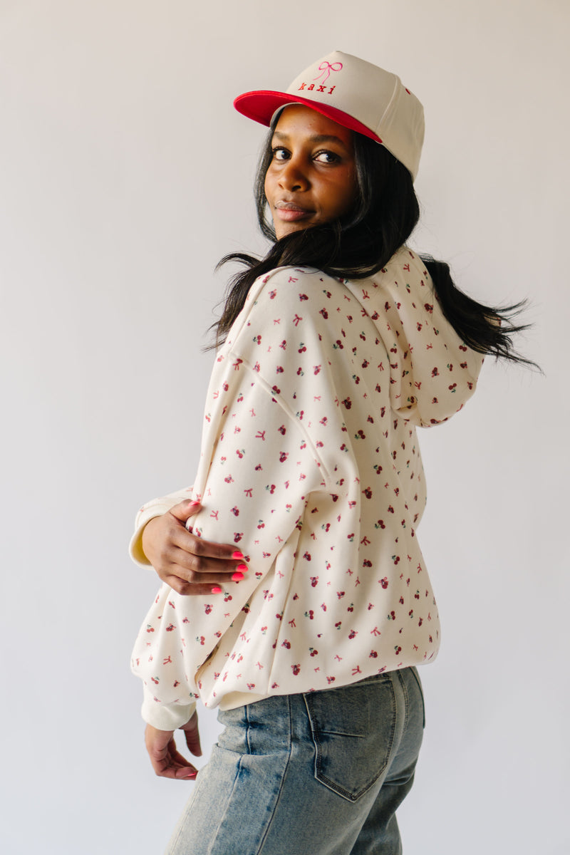 The Pinkston Cherry Bow Sweatshirt in Ivory