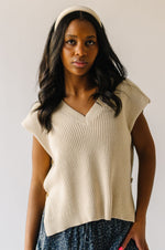 The Ashton Button Detail Sweater Vest in Sand