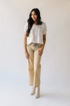 The Alder Mid Rise Wide Leg Jean in Beige Washed Denim