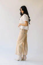 The Alder Mid Rise Wide Leg Jean in Beige Washed Denim