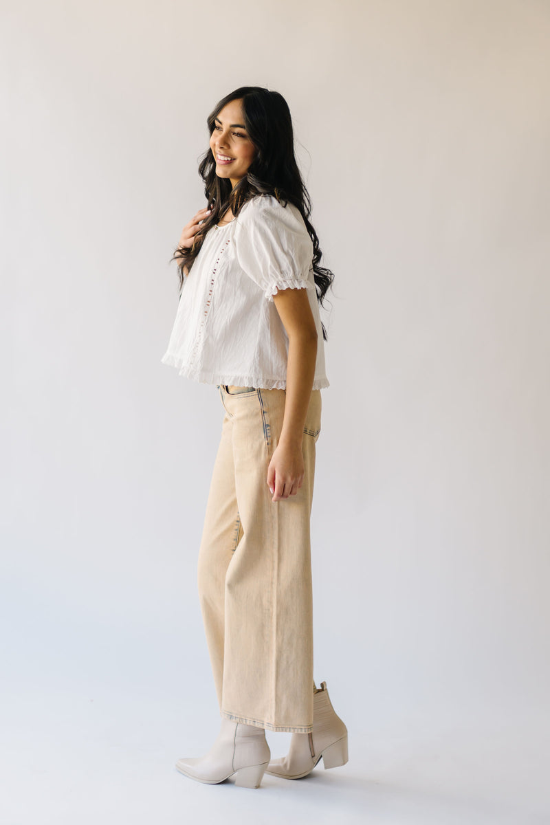 The Tansey Eyelet Lace Blouse in Ivory