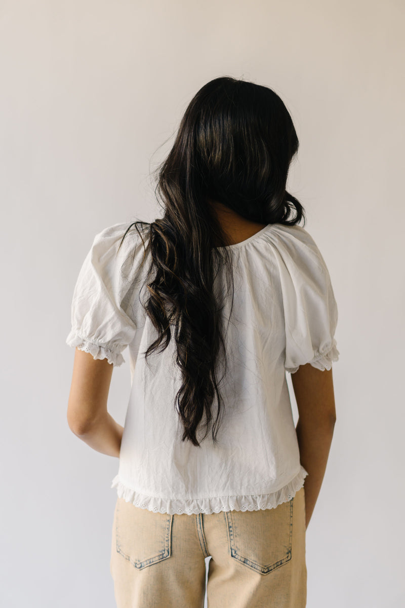 The Tansey Eyelet Lace Blouse in Ivory