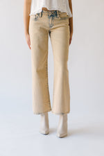 The Alder Mid Rise Wide Leg Jean in Beige Washed Denim