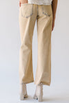 The Alder Mid Rise Wide Leg Jean in Beige Washed Denim