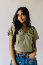 The Orton Bubble Sleeve Blouse in Olive