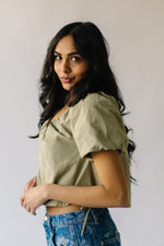 The Orton Bubble Sleeve Blouse in Olive