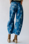 Free People: Good Luck Printed Barrel Jean in Daisy Indigo