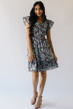 The Sorensen Floral Printed Dress in Navy