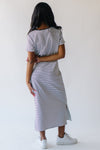 The Grafton Striped T-Shirt Dress in Ivory + Navy