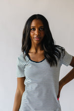 The Grafton Striped T-Shirt Dress in Ivory + Navy