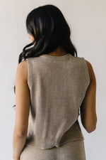 The Emma Knit Button-Up Vest in Taupe