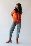 The Kruger Floral Embroidered Blouse in Rust