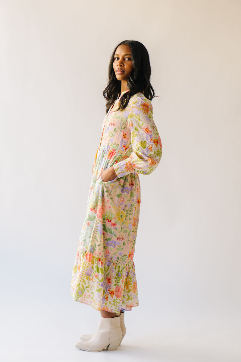 The Maureen Floral Midi Dress in Garden Dream