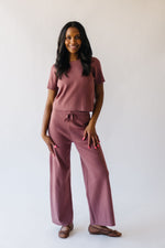 The Carina Sweater Blouse + Pant Set in Mauve