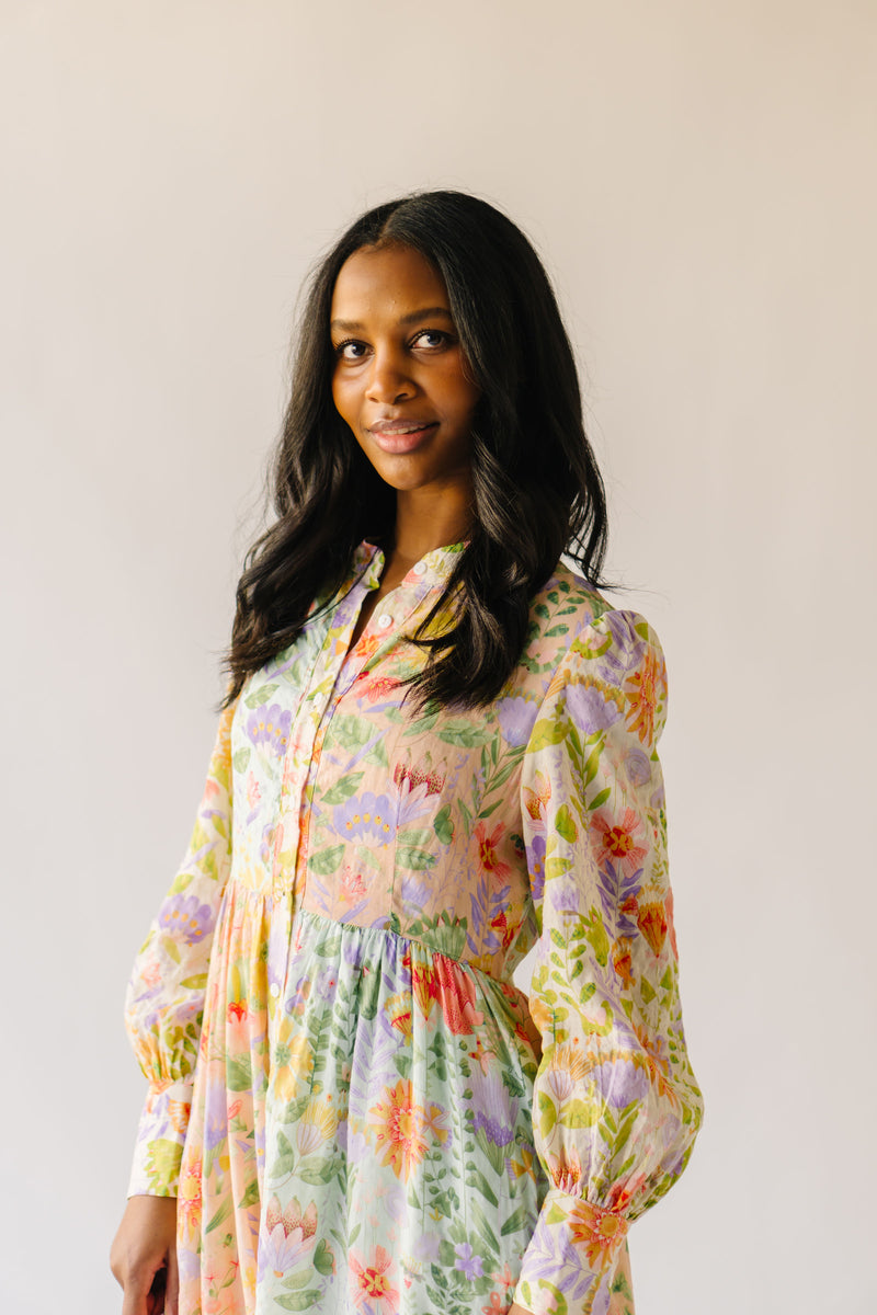 The Maureen Floral Midi Dress in Garden Dream