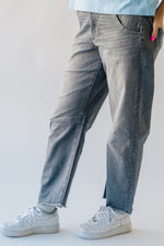 The Ellett High Rise Barrel Jean in Deep Grey