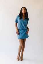 The Combs Wrap Skort in Denim