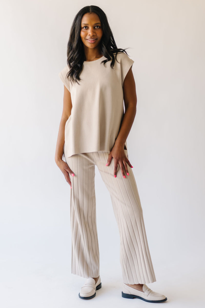 The Kadie Blouse + Pant Set in Champagne