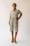 The Alvarez Textured Midi Dress in Sage